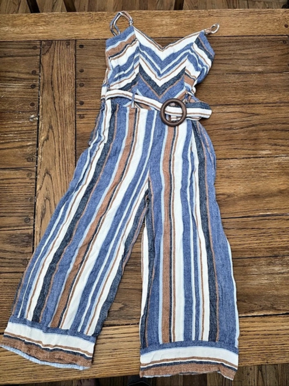 monteau Striped Midi Dress in Blue & White Size Small Like New